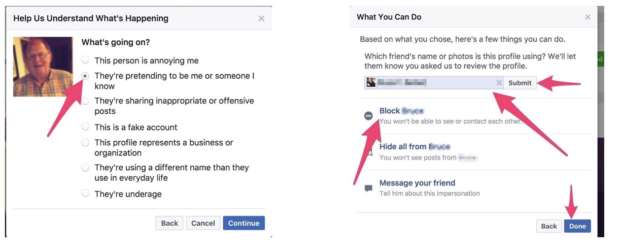 Reporting Facebook Cloning